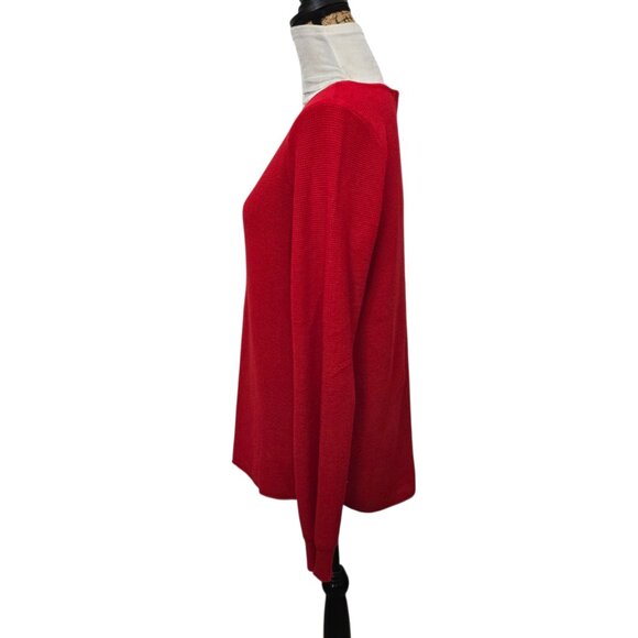 🎀 Cyrus Red Knit Long Sleeve Sweater Size Medium - Picture 2 of 7